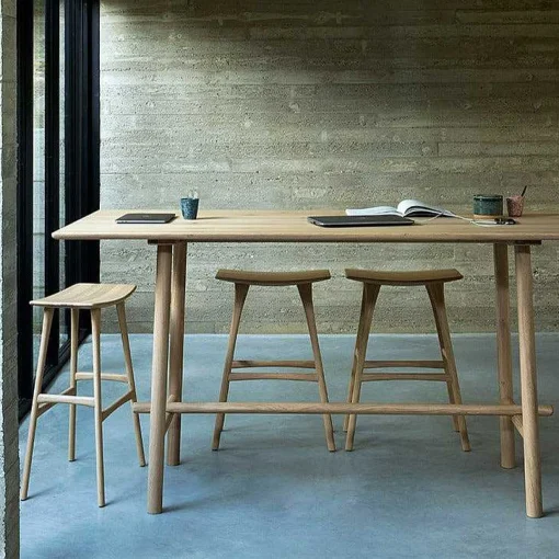 Osso Bar Stool, Varnished Oak