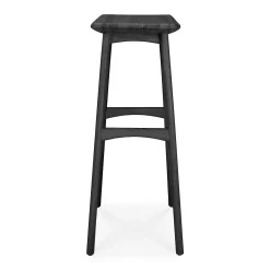 Osso Bar Stool, Varnished Oak, Black