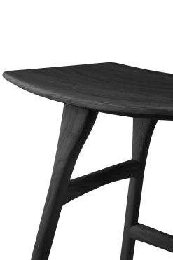 Osso Stool, Varnished Oak, Black
