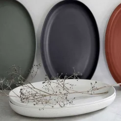 Pacifica 16" Oval Platter, Vanilla