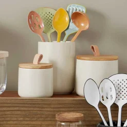 Pacifica Canister with Oak Wood Lid, Vanilla, Small