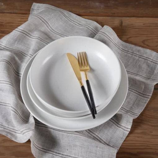 Pacifica Dinner Plate, Salt, Set of 6^Be Home Fashion