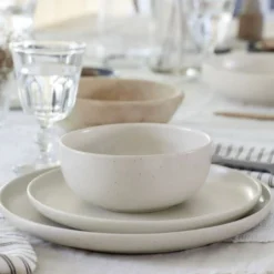 Pacifica Dinner Plate, Vanilla, Set of 6^Be Home Outlet