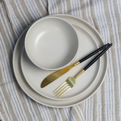 Pacifica Dinner Plate, Vanilla, Set of 6^Be Home Outlet