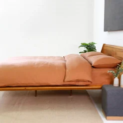 Parker Linen King Duvet Set, Terra Cotta^Be Home Sale