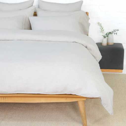 Parker Linen Queen Duvet Set, Flax^Be Home Cheap