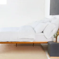 Parker Linen Queen Duvet Set, White^Be Home Discount