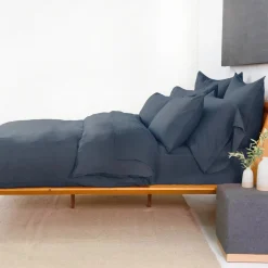 Parker Linen Standard Sham Set, Navy^Be Home Best