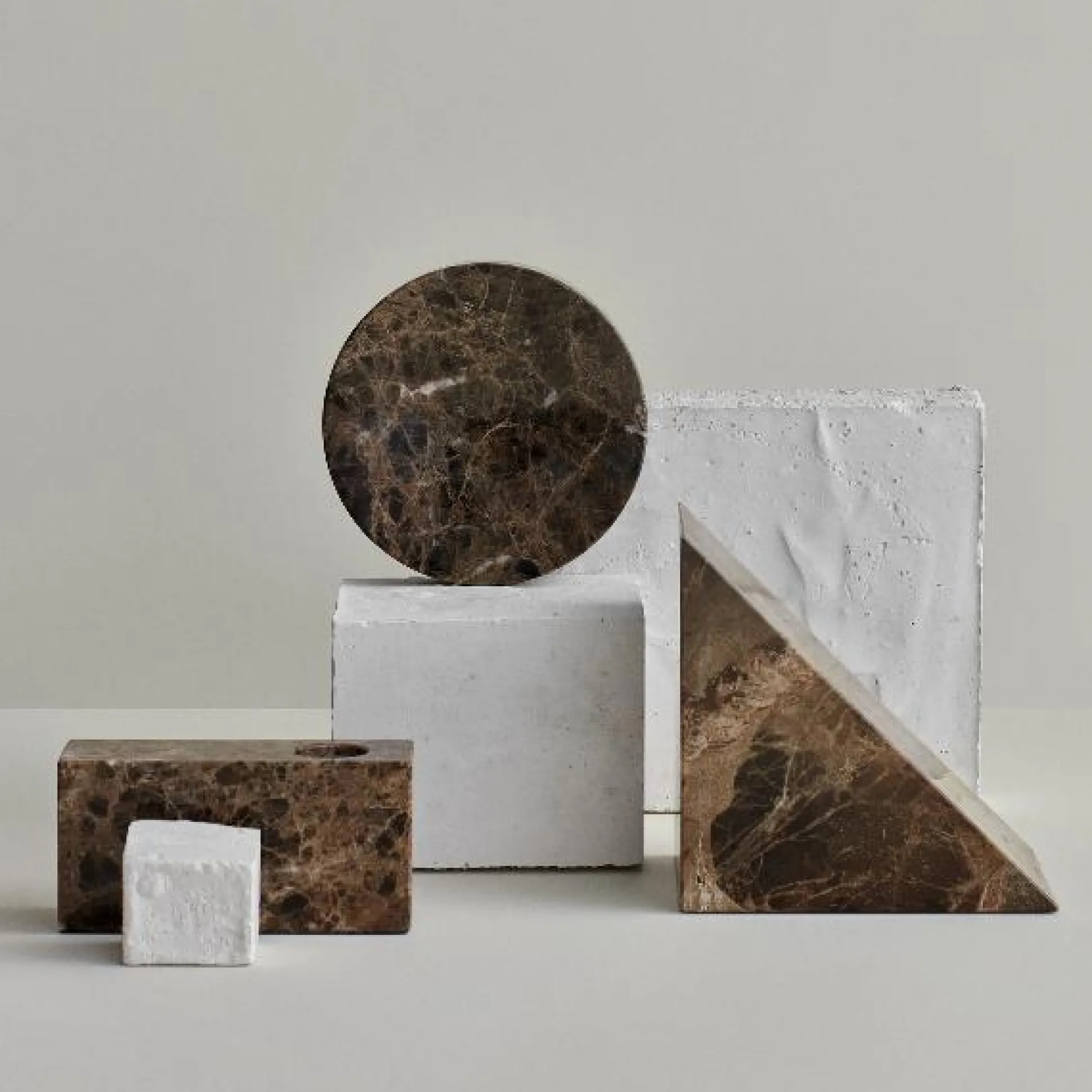 Pesa Marble Bookends, Set of 2, Brown^Be Home Store