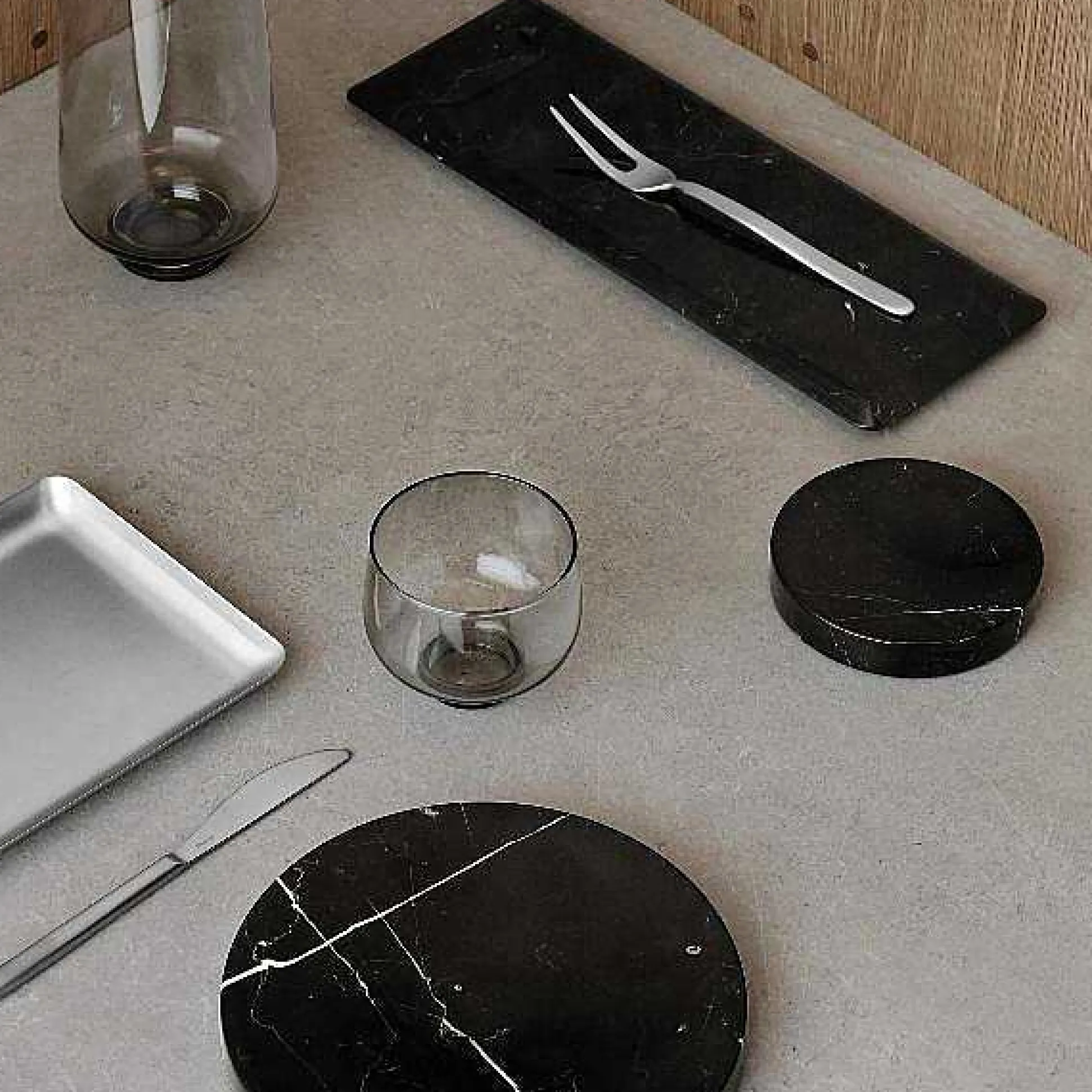 Pesa Marble Tray, Large, Black