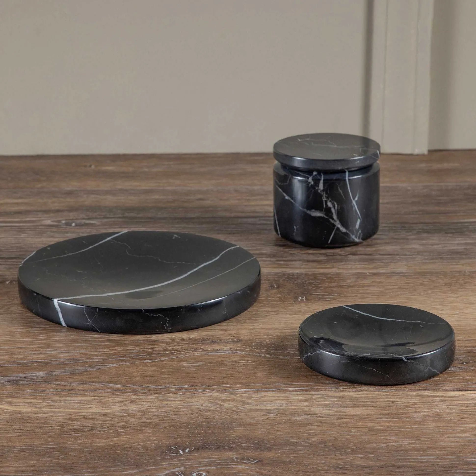 Pesa Marble Tray, Large, Black