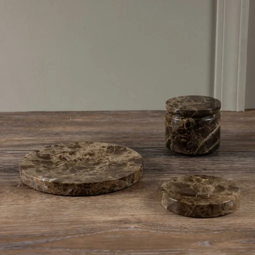 Pesa Marble Tray, Large, Brown