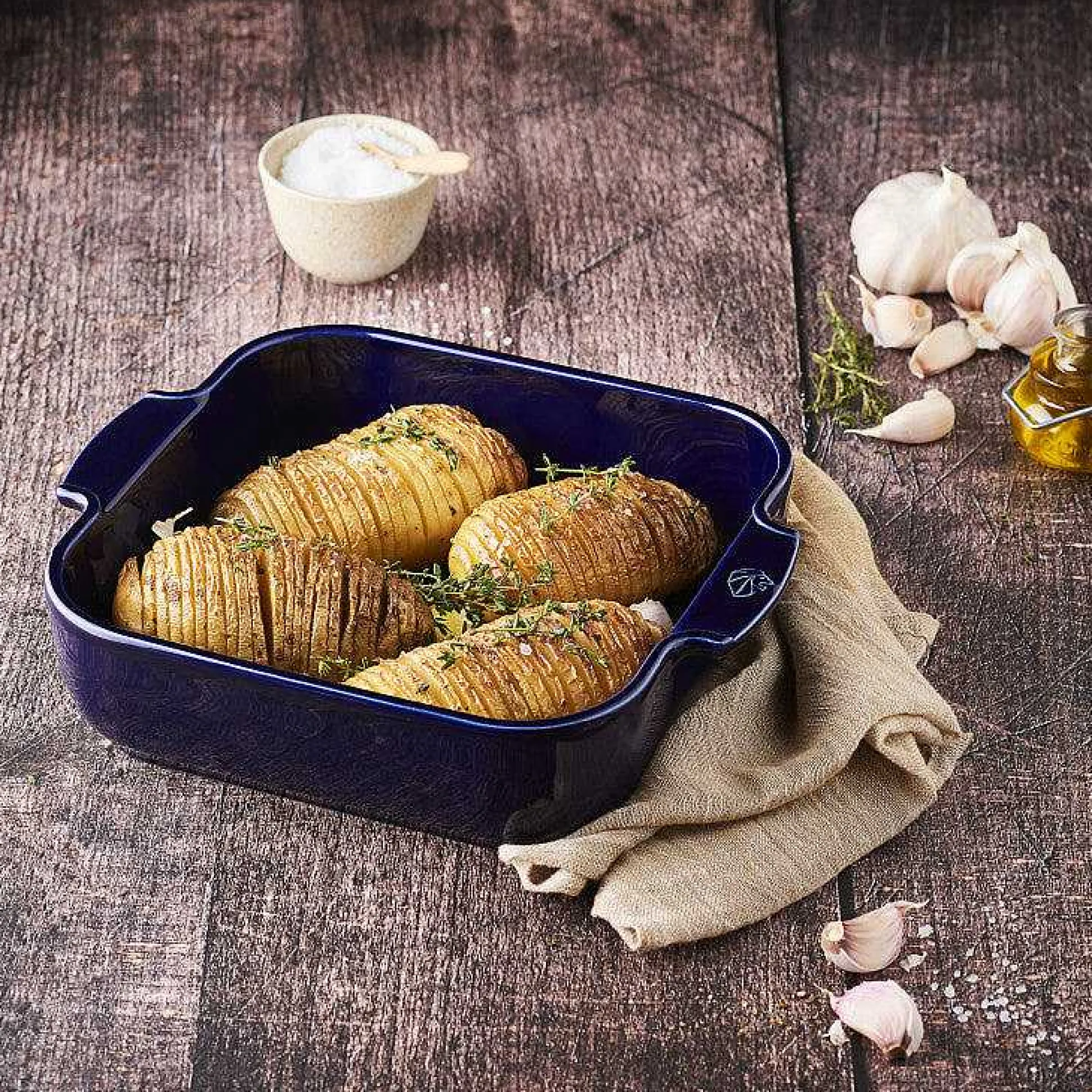 Peugeot Appolia Ceramic 11" Square Baker, Deep Blue