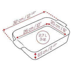 Peugeot Appolia Ceramic 16" Rectangular Baker, Ecru