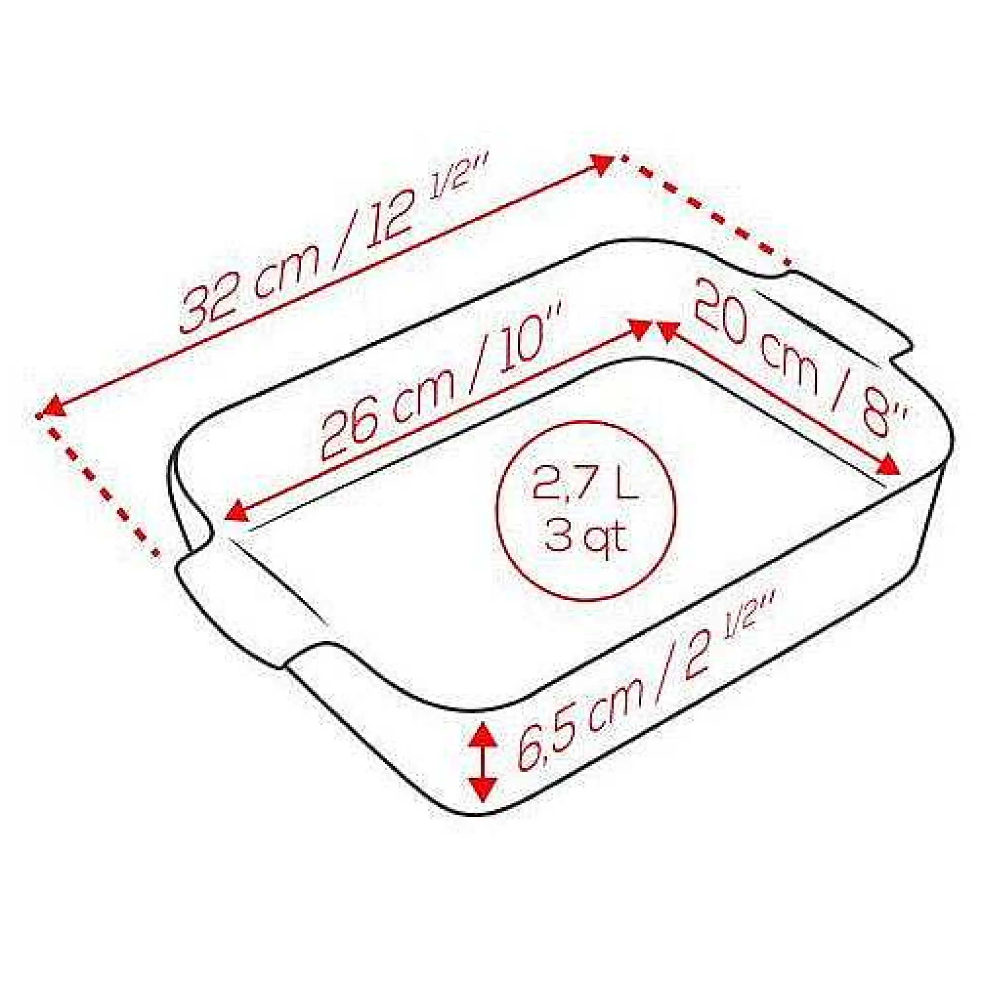 Peugeot Appolia Ceramic 16" Rectangular Baker, Ecru