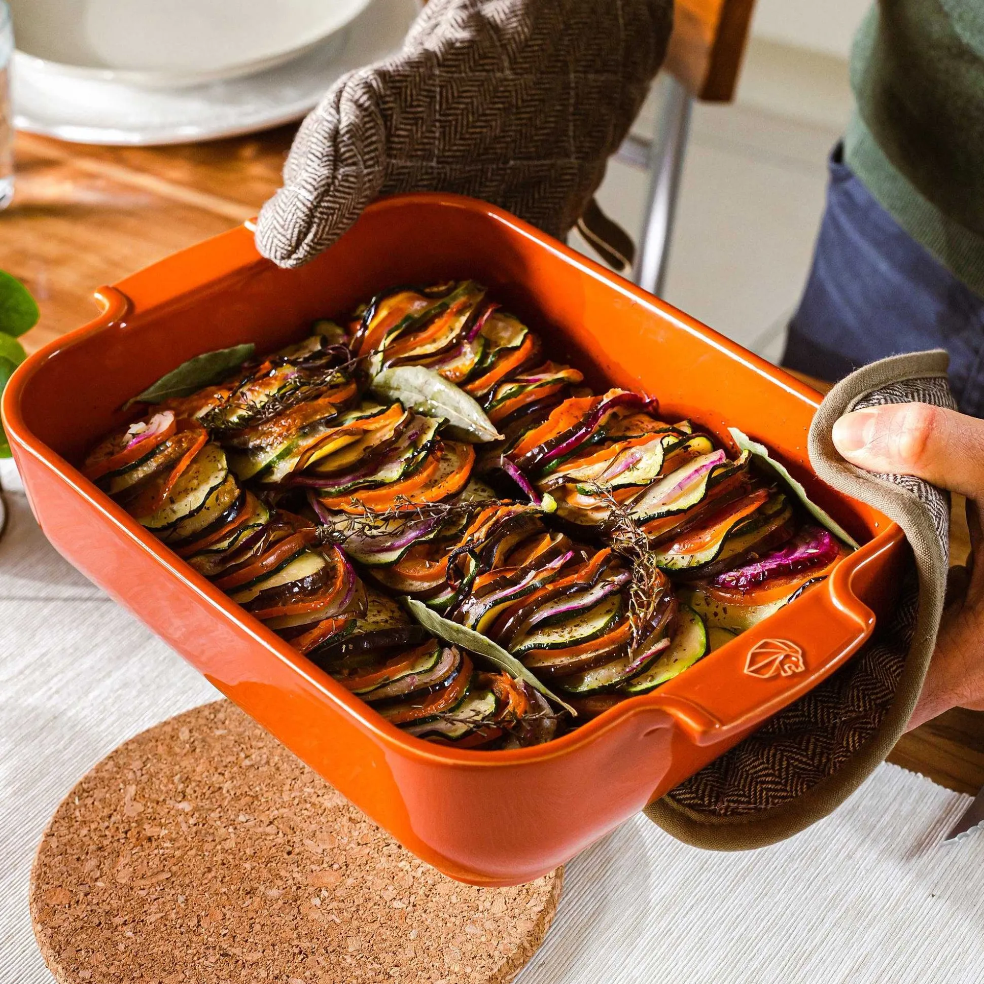 Peugeot Appolia Ceramic 16" Rectangular Baker, Terracotta