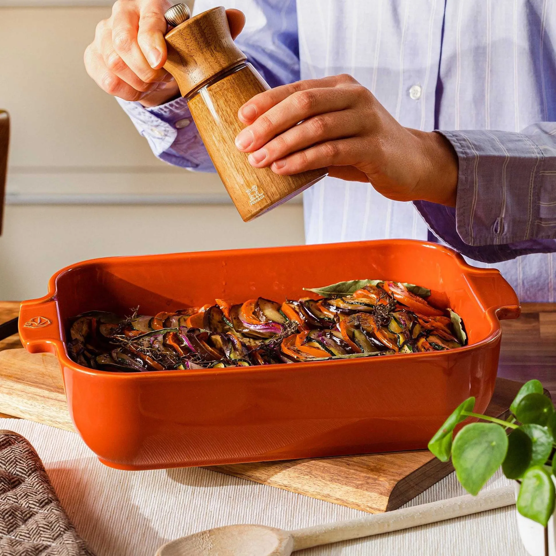 Peugeot Appolia Ceramic 16" Rectangular Baker, Terracotta