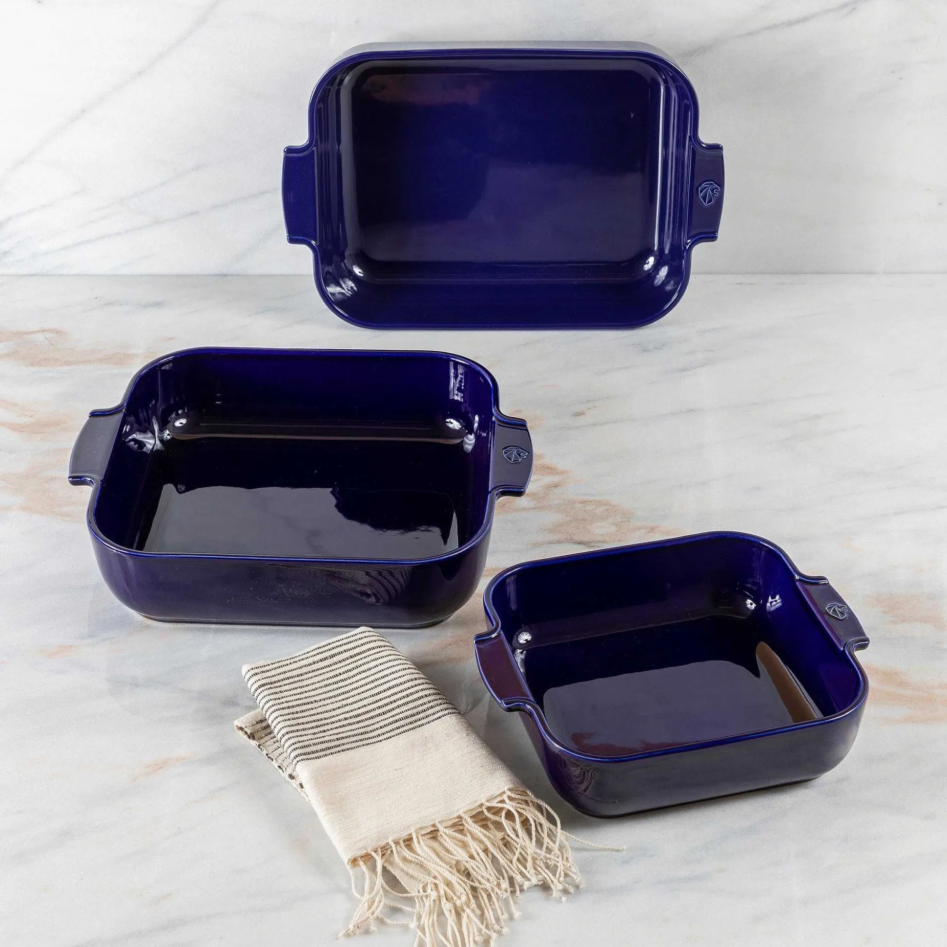 Peugeot Appolia Ceramic 14" Square Baker, Deep Blue