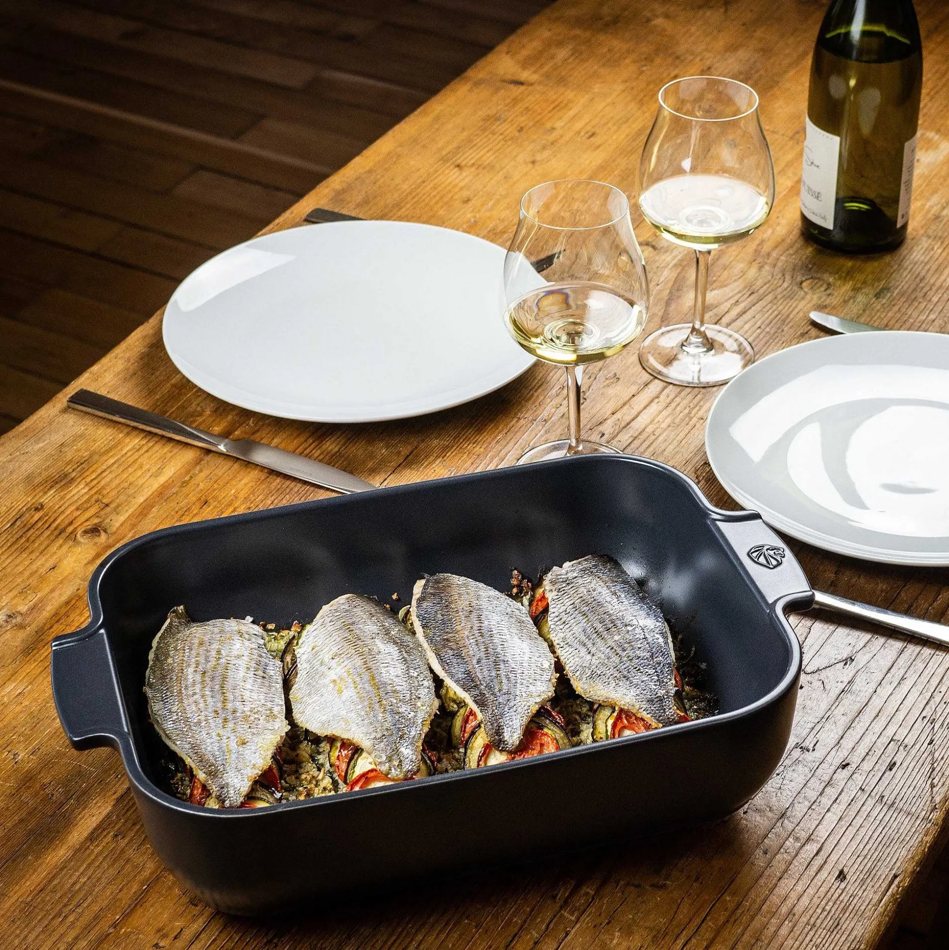 Peugeot Appolia Ceramic 16" Rectangular Baker, Slate