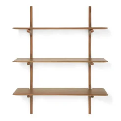 Pi Mahogany Wall Shelf, 3 Shelves
