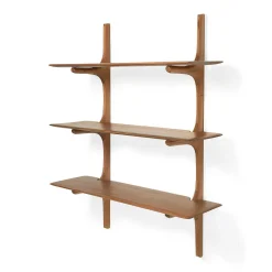Pi Mahogany Wall Shelf, 3 Shelves
