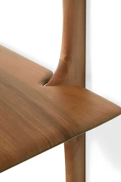 Pi Mahogany Wall Shelf, 2 Shelves