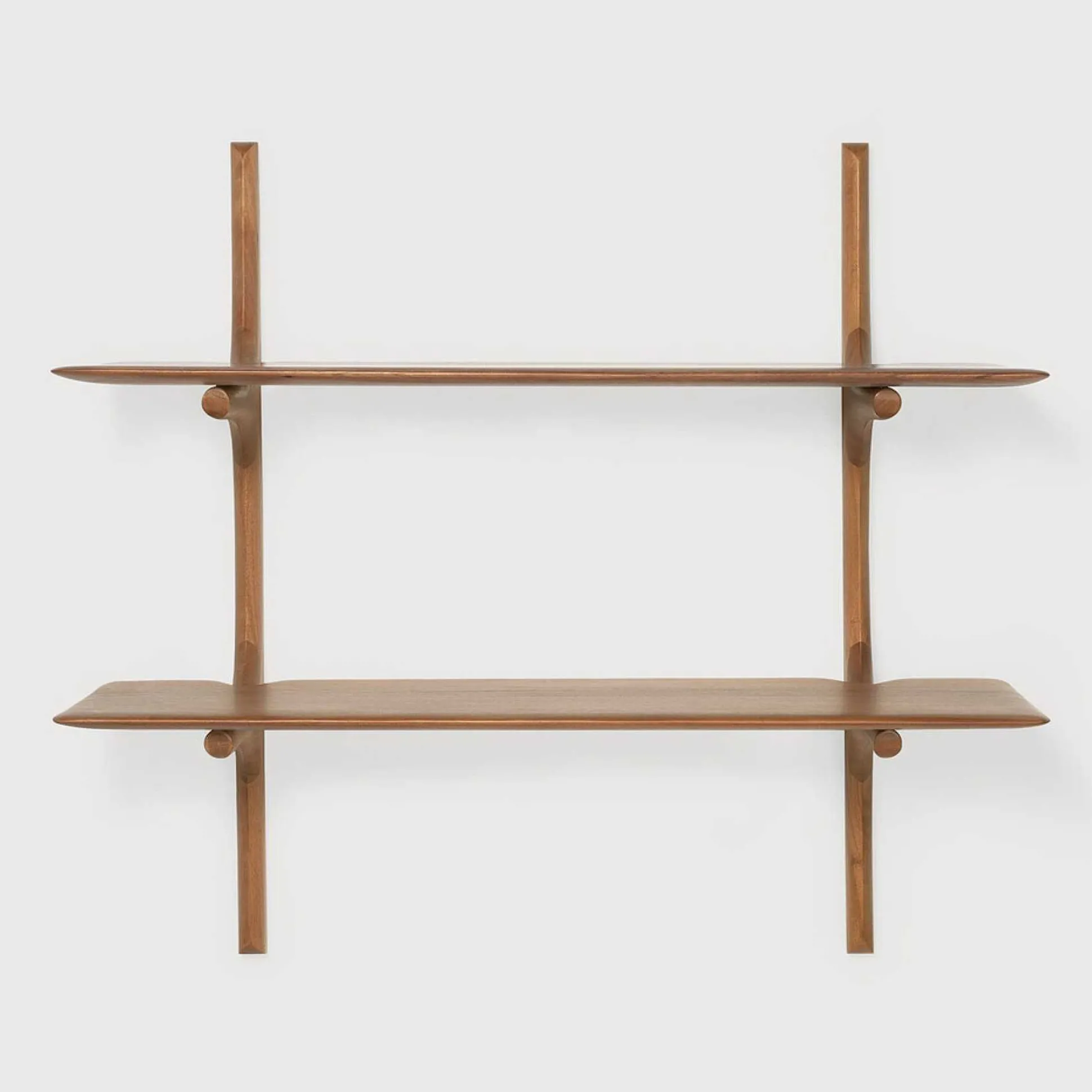 Pi Mahogany Wall Shelf, 2 Shelves