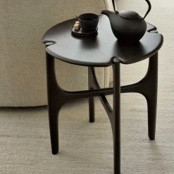 Pi Side Table, Dark Mahogany