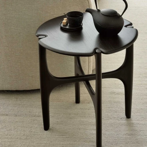 Pi Side Table, Dark Mahogany