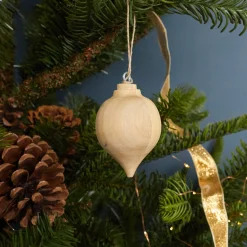 Pine Round Drop Spindle Ornament^Be Home Best