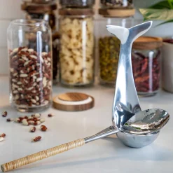 Polished Aluminum Whale Spoon Rest