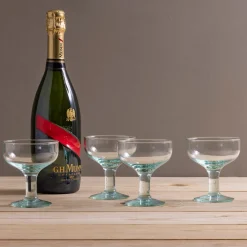 Premium Recycled Coupe Glass, Set of 4^Be Home Clearance