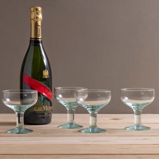 Premium Recycled Coupe Glass, Set of 4^Be Home Clearance