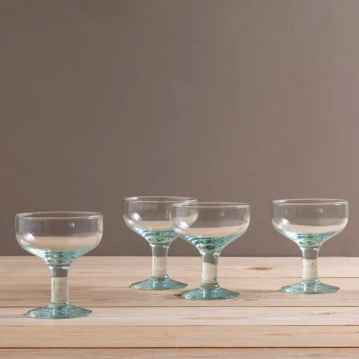 Premium Recycled Coupe Glass, Set of 4