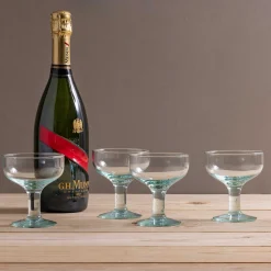 Premium Recycled Coupe Glass, Set of 4