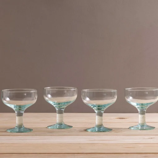 Premium Recycled Coupe Glass, Set of 4