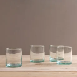 Premium Recycled Double Old Fashioned Glass, Set of 4^Be Home Fashion