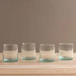 Premium Recycled Double Old Fashioned Glass, Set of 4^Be Home Fashion