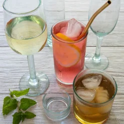 Premium Recycled Double Old Fashioned Glass, Set of 4^Be Home Fashion