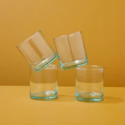 Premium Recycled Double Old Fashioned Glass, Set of 4^Be Home Fashion