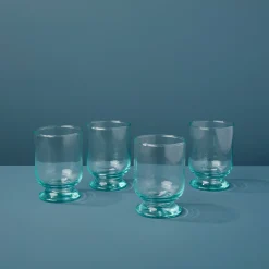 Premium Recycled Footed Tumbler, Set of 4^Be Home Store