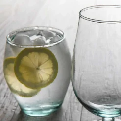 Premium Recycled Stemless Tulip Glass, Set of 4