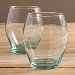 Premium Recycled Stemless Tulip Glass, Set of 4