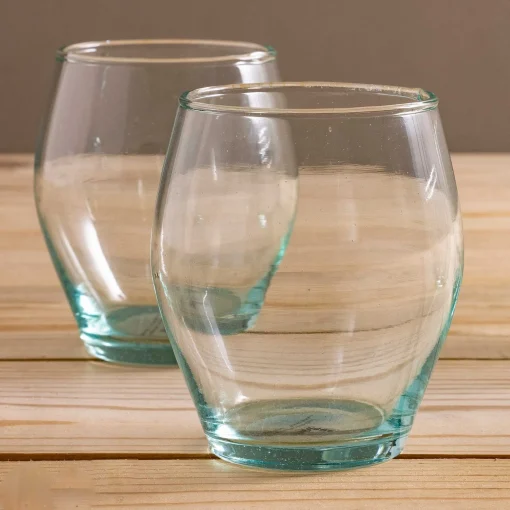 Premium Recycled Stemless Tulip Glass, Set of 4