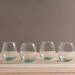 Premium Recycled Stemless Wine Glass, Set of 4^Be Home Store