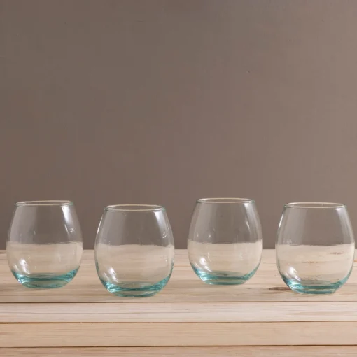 Premium Recycled Stemless Wine Glass, Set of 4^Be Home Store