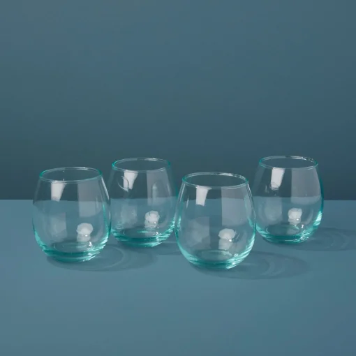 Premium Recycled Stemless Wine Glass, Set of 4^Be Home Store