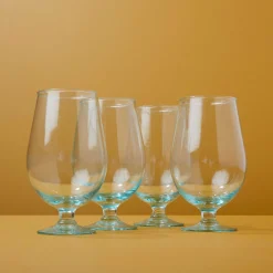 Premium Recycled Tulip Glass, Set of 4