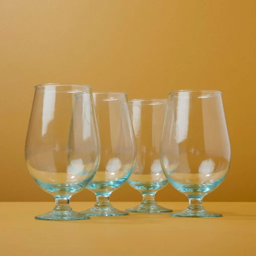 Premium Recycled Tulip Glass, Set of 4
