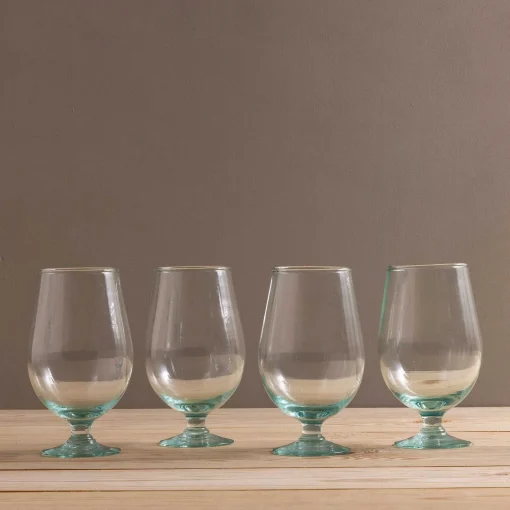 Premium Recycled Tulip Glass, Set of 4